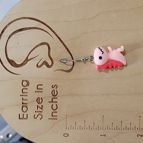 Fun Dinosaur Drop Earrings, choice of color - Picture 4 of 6
